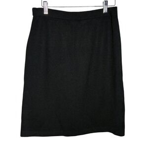 St John Basics Womens 8 Black Santana Knit Pencil Skirt Straight Minimalist